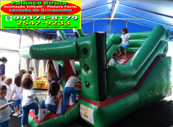 Mini Tobogã Jacaré Inflável - Palhaço Biruta - Palhaço SP