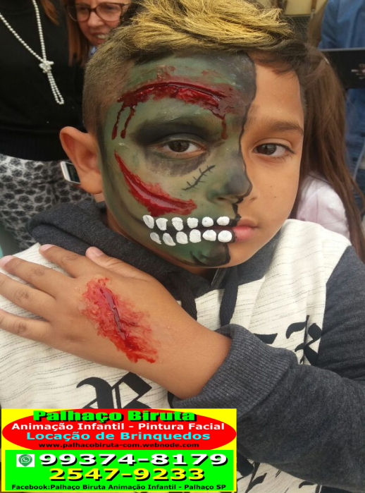 Pintura Facial 3D Palhaço Biruta